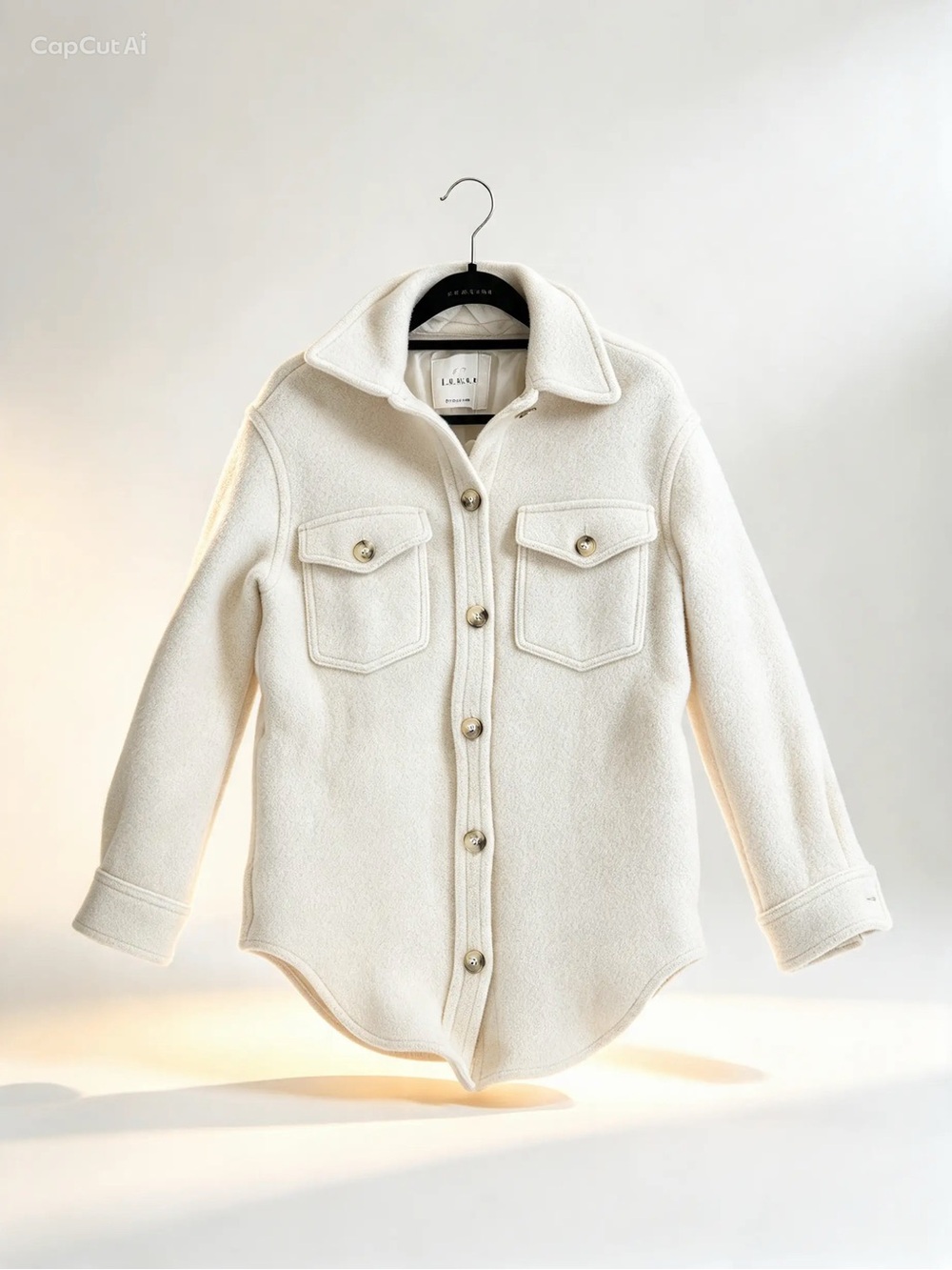 Aritzia Wilfred Free The Ganna Shirt Jacket Cream Heather Bone